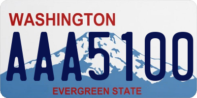 WA license plate AAA5100
