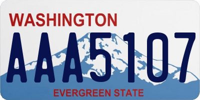 WA license plate AAA5107