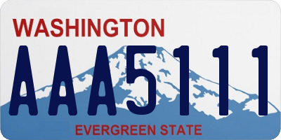 WA license plate AAA5111