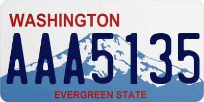 WA license plate AAA5135