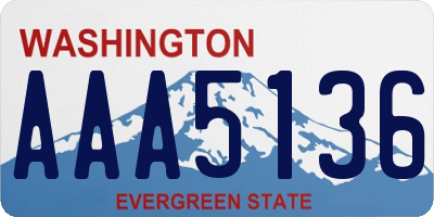 WA license plate AAA5136