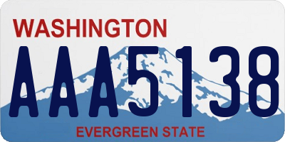 WA license plate AAA5138