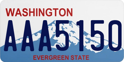 WA license plate AAA5150