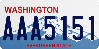 WA license plate AAA5151