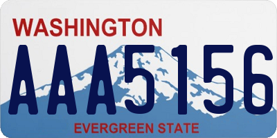 WA license plate AAA5156