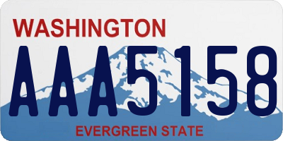 WA license plate AAA5158