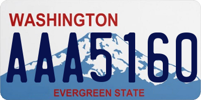 WA license plate AAA5160