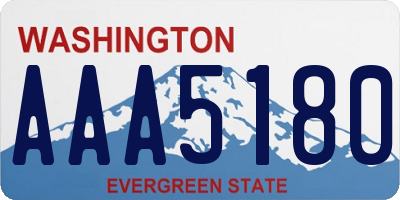 WA license plate AAA5180