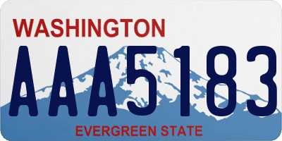 WA license plate AAA5183