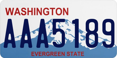 WA license plate AAA5189