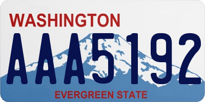 WA license plate AAA5192