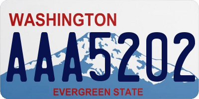 WA license plate AAA5202