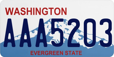 WA license plate AAA5203