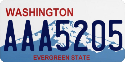 WA license plate AAA5205