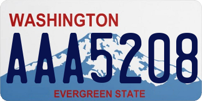 WA license plate AAA5208