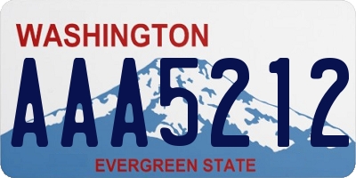 WA license plate AAA5212