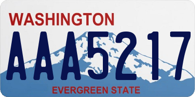 WA license plate AAA5217