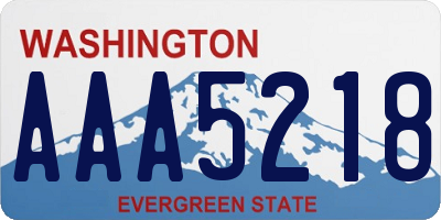 WA license plate AAA5218