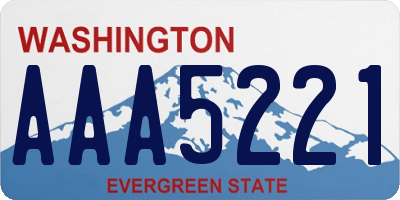 WA license plate AAA5221