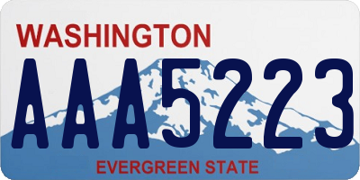 WA license plate AAA5223