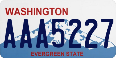 WA license plate AAA5227