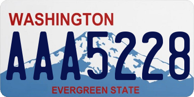 WA license plate AAA5228