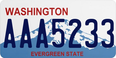 WA license plate AAA5233