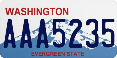 WA license plate AAA5235