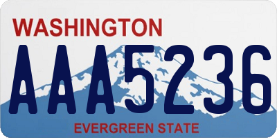 WA license plate AAA5236