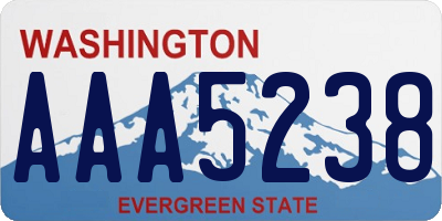 WA license plate AAA5238