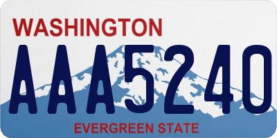 WA license plate AAA5240