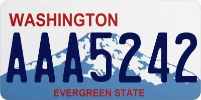 WA license plate AAA5242