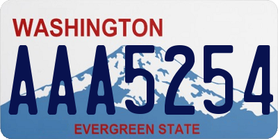 WA license plate AAA5254