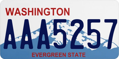 WA license plate AAA5257
