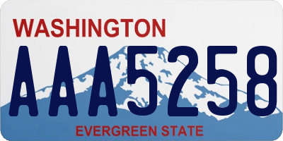 WA license plate AAA5258