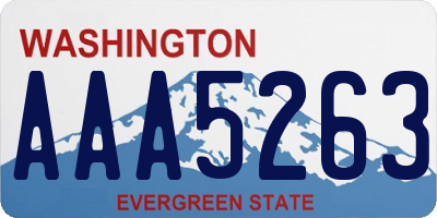 WA license plate AAA5263