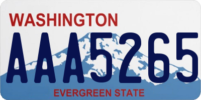 WA license plate AAA5265