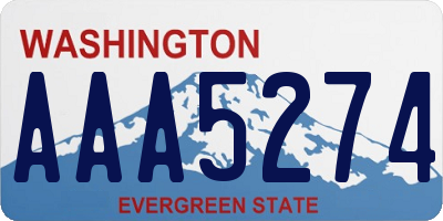 WA license plate AAA5274