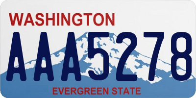 WA license plate AAA5278