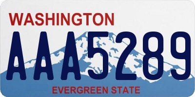 WA license plate AAA5289