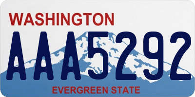 WA license plate AAA5292