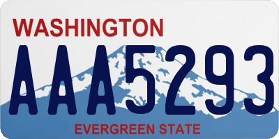 WA license plate AAA5293