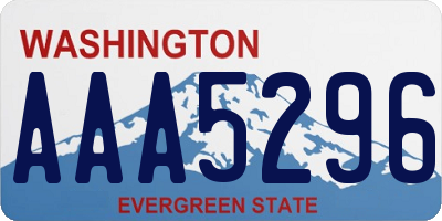 WA license plate AAA5296