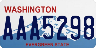 WA license plate AAA5298