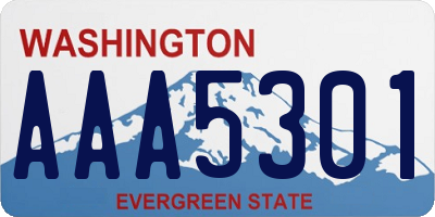 WA license plate AAA5301