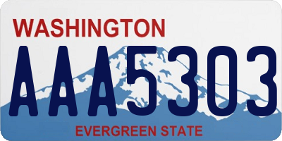 WA license plate AAA5303