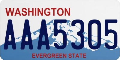 WA license plate AAA5305