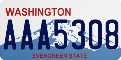 WA license plate AAA5308