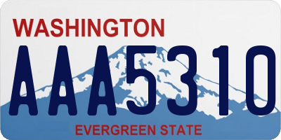 WA license plate AAA5310