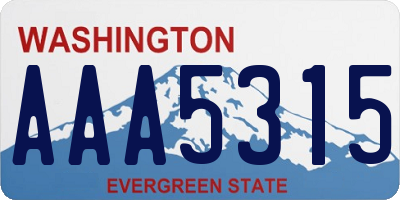 WA license plate AAA5315